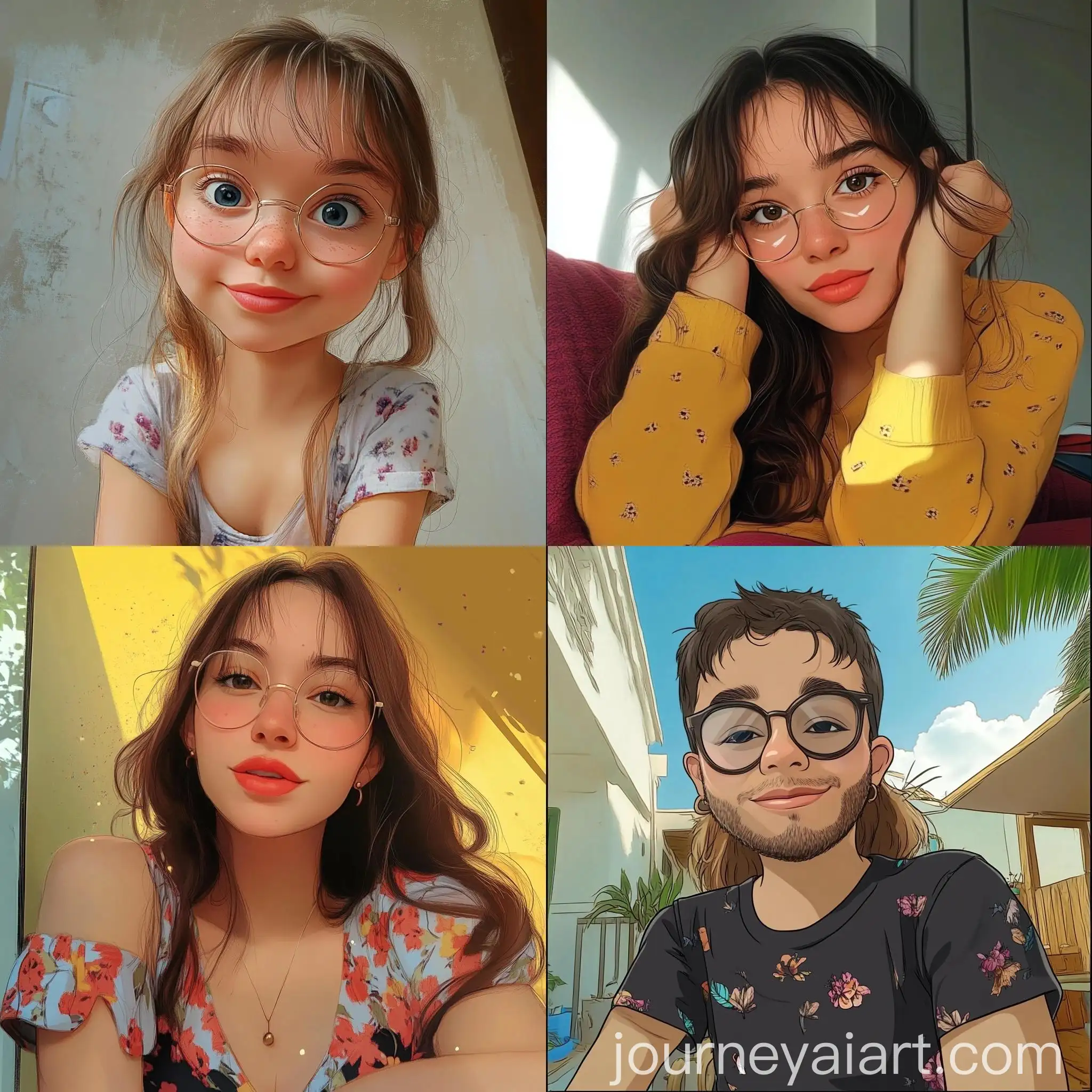 Cartoon-Character-with-Backpack-Exploring-a-Colorful-Jungle