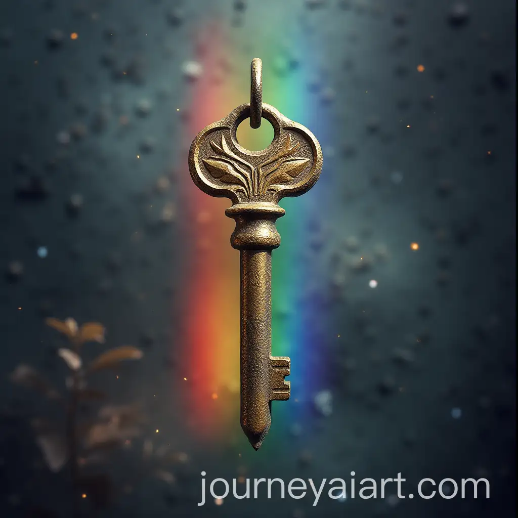 Mystical-Key-Glowing-in-the-Rainbow-Light