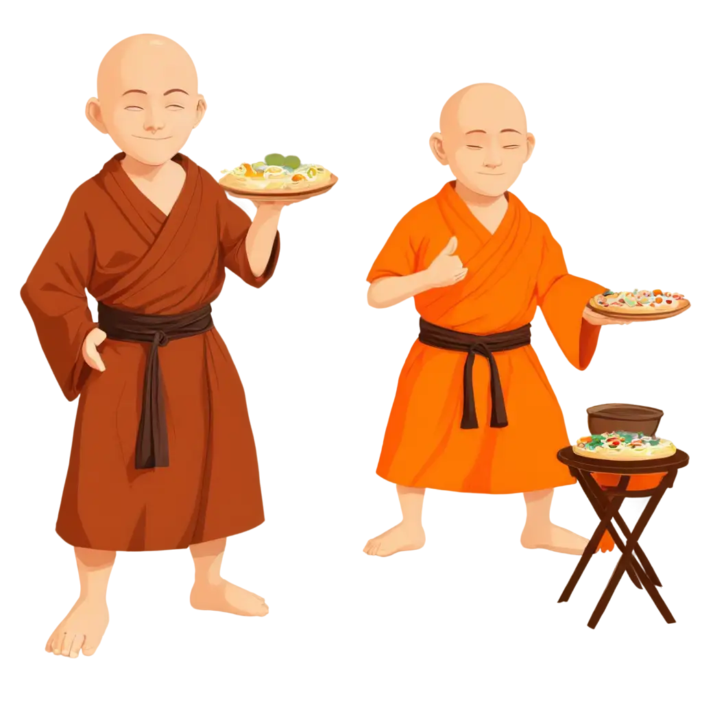 Delightful-Foodie-Monk-PNG-A-Unique-Culinary-Art-Vector-for-Your-Projects