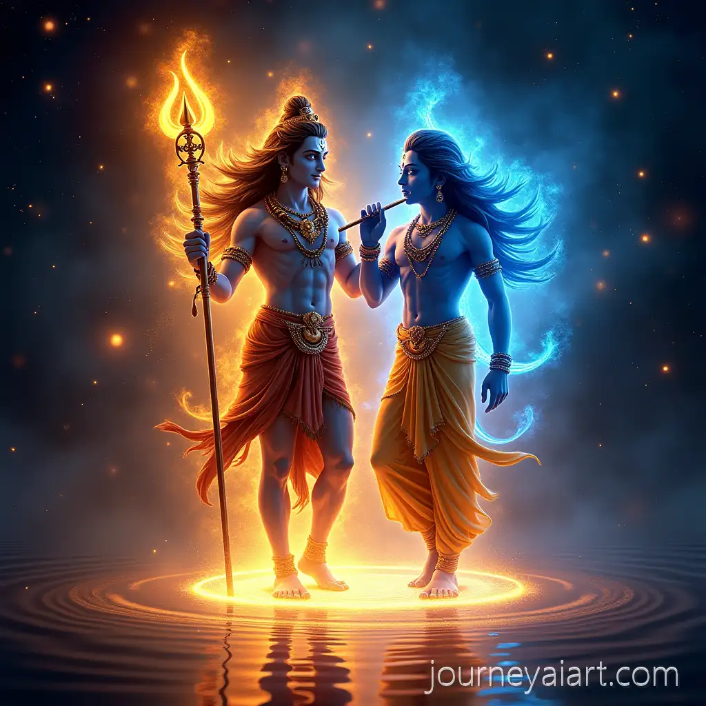Lord-Shiva-and-Lord-Krishna-in-a-Neon-Glowing-Cosmic-Artwork