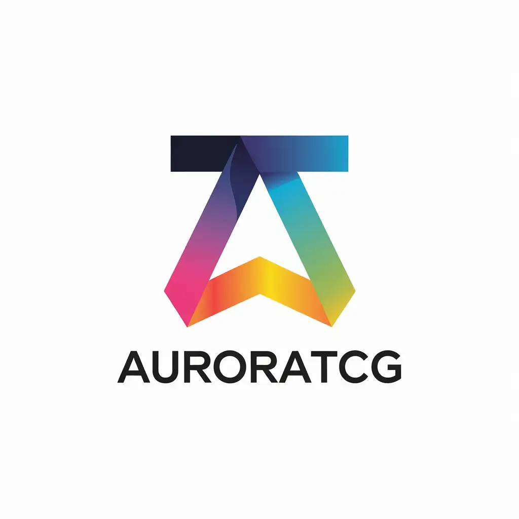 LOGO Design for AuroraTCG Minimalistic Aurora Colors with Clear Background for Entertainment Industry