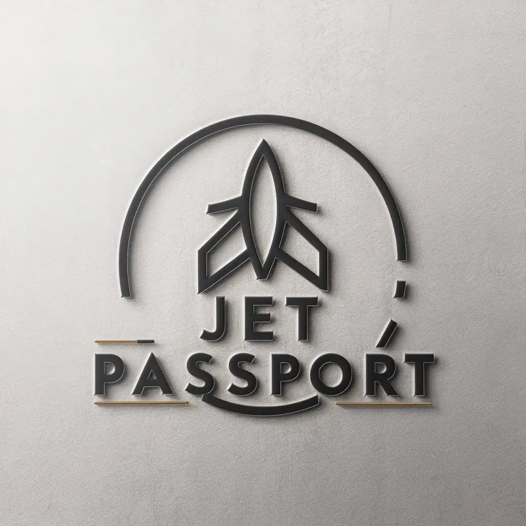 LOGO Design For Jet Passport Modern Jet Plane Emblem