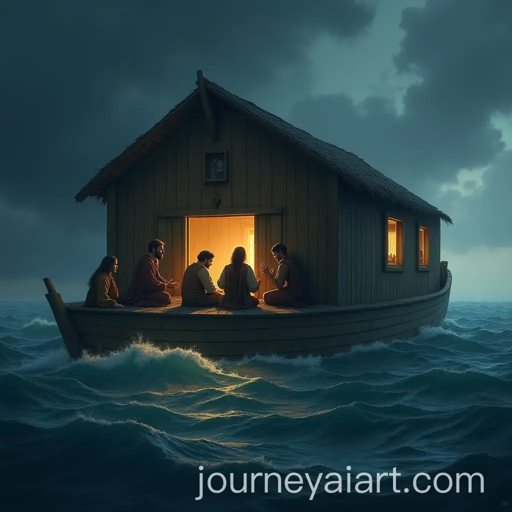 Noah-and-His-Family-Inside-the-Ark-Amidst-the-Floodwaters