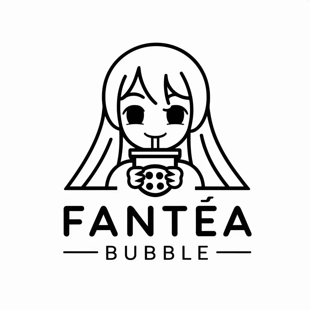 a logo design,with the text "FanTea Bubble", main symbol:Anime girl,Moderate,be used in Retail industry,clear background