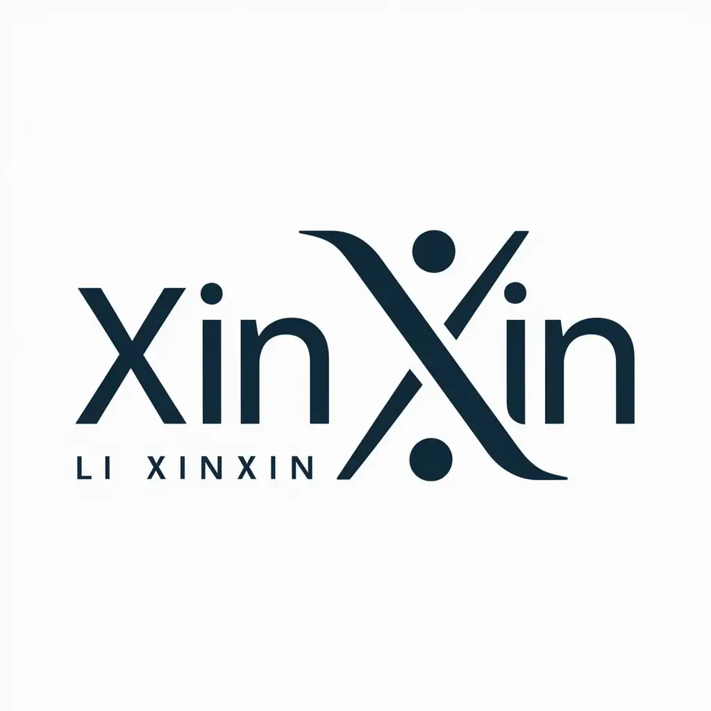 a logo design,with the text "Xin xin", main symbol:Li XinXin,Moderate,be used in Internet industry,clear background