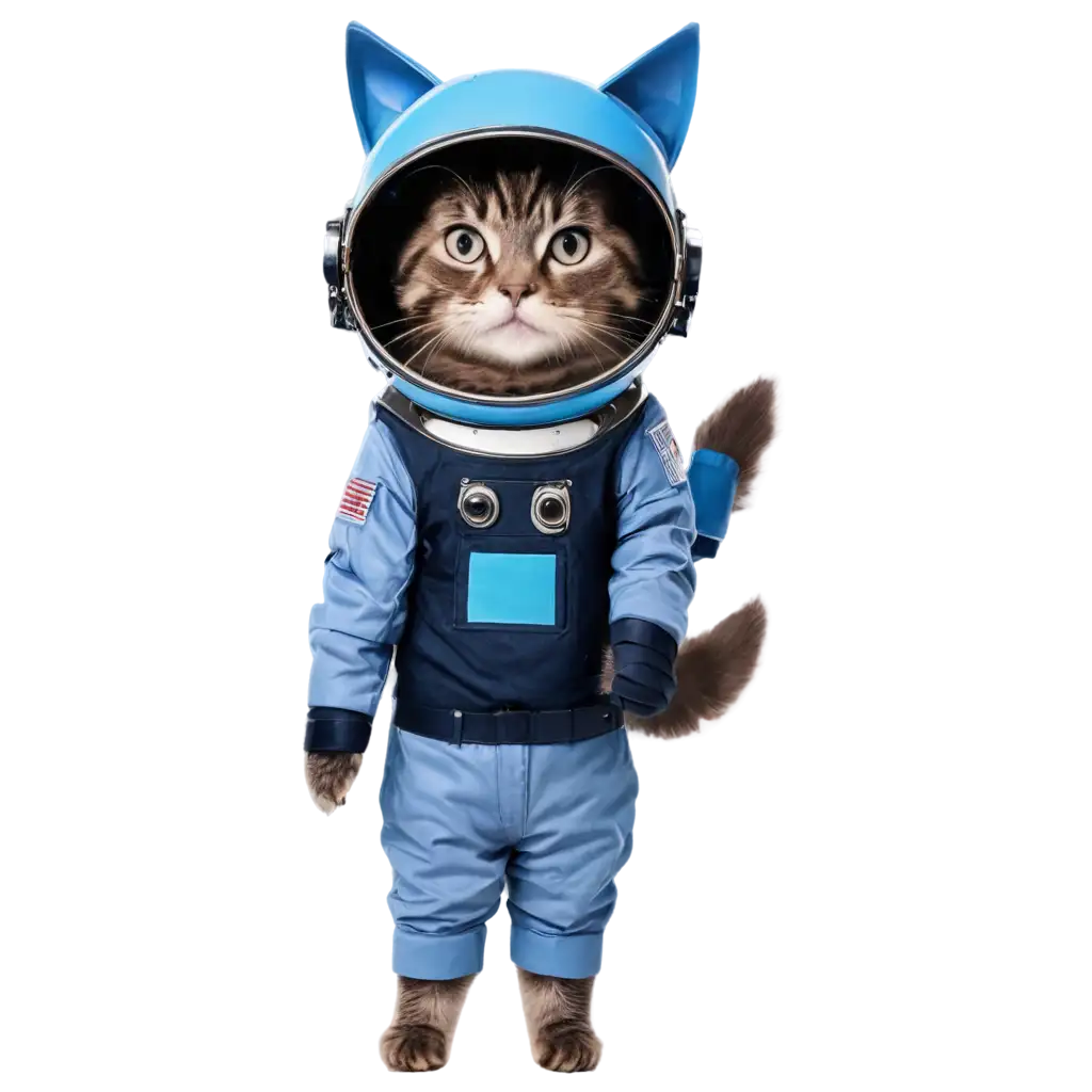 A cat with an astronout suite