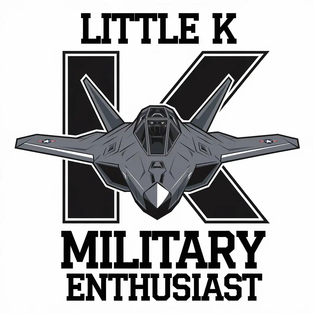 LOGO Design for Little K Military Enthusiast Vector Design Featuring J20 Symbol on Clear Background