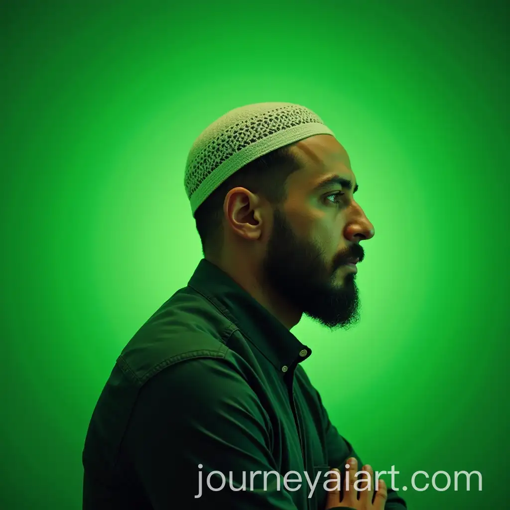 Contemplative-Man-in-Green-Background