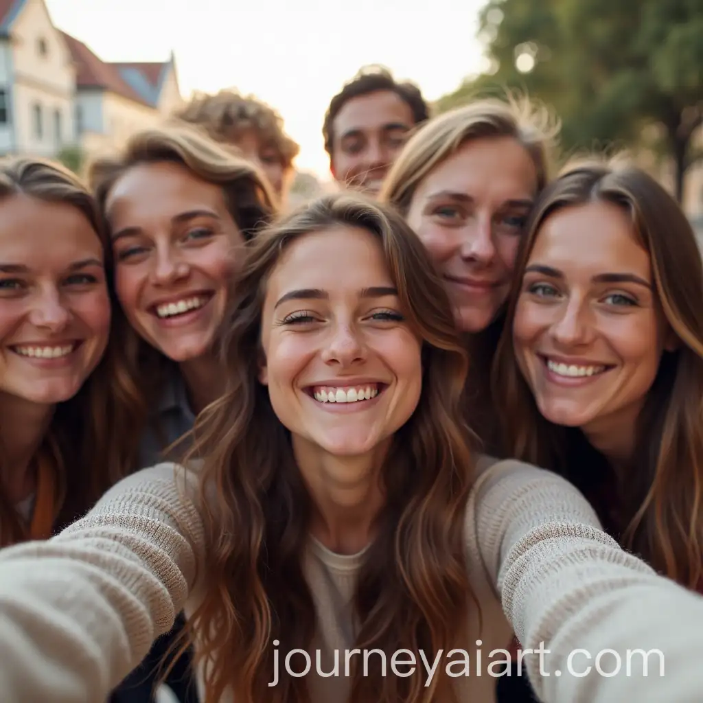 Group-of-Six-Friends-Taking-a-Selfie-Together