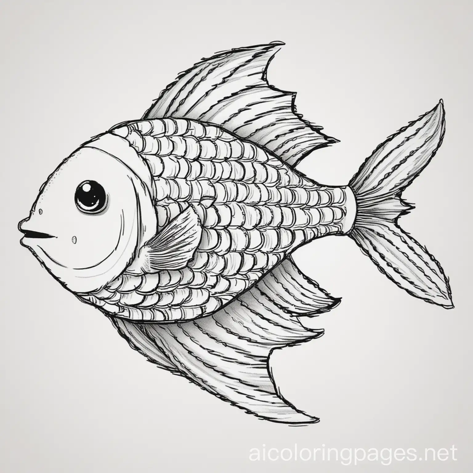 Simple-Fish-Shapes-Coloring-Page-with-Ample-White-Space