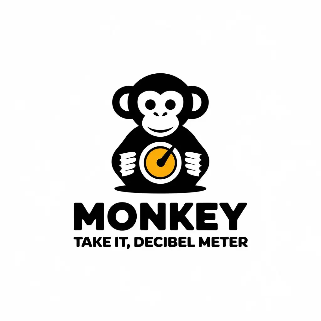 LOGO Design for Monkey Take It Minimalistic Decibel Meter Symbol for Technology Industry