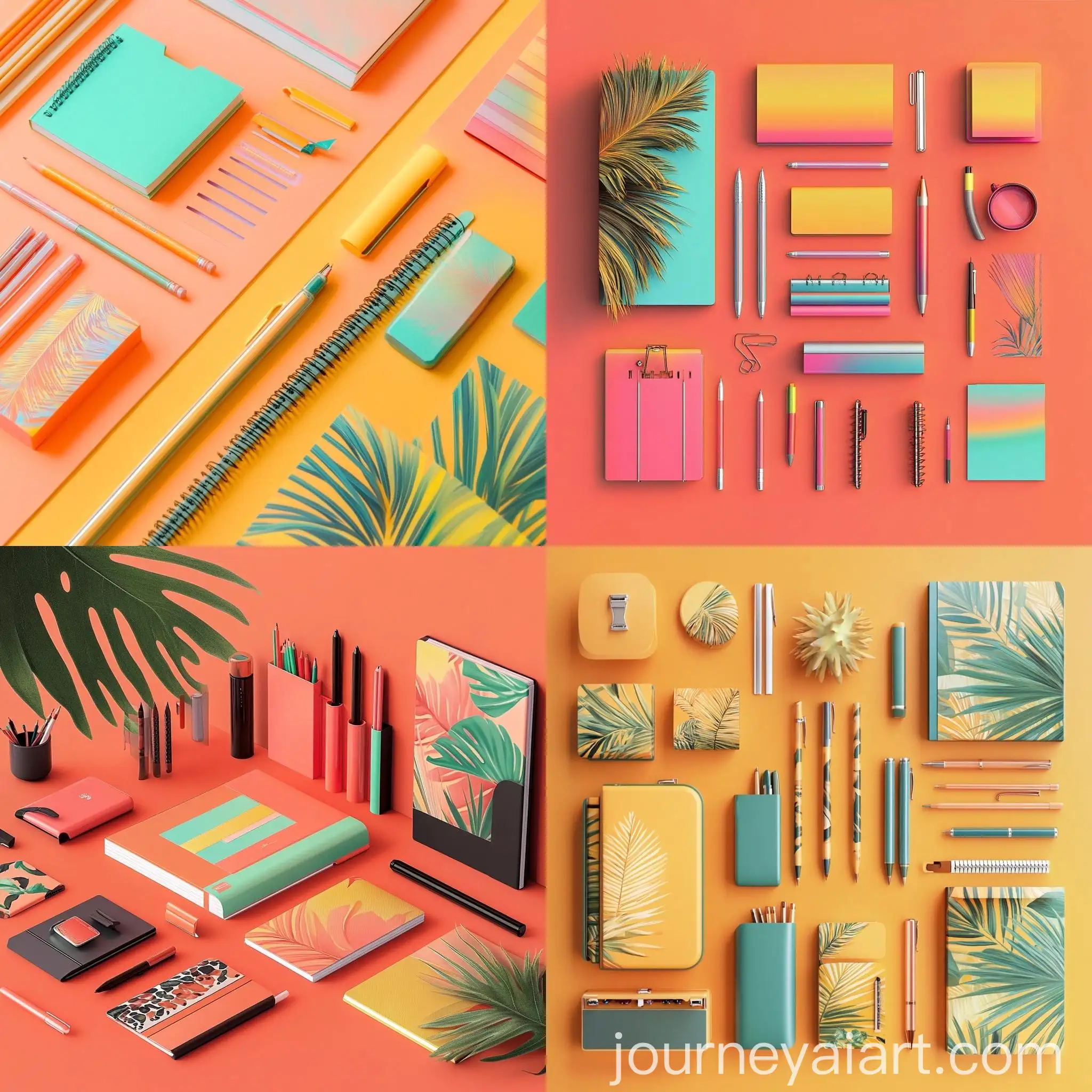 Tropical-Sunset-Office-Supply-Set