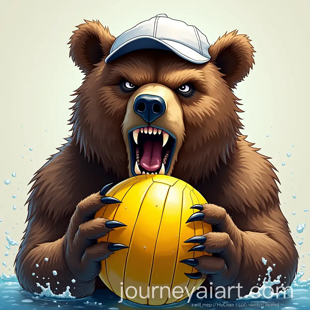 Fierce-Bear-with-Water-Polo-Ball-and-Cap