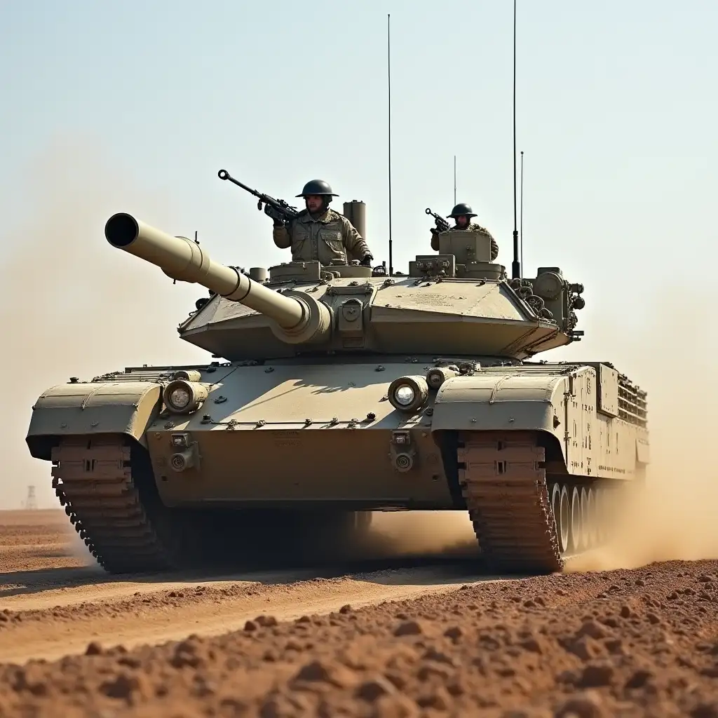 M1-Abrams-Tank-on-the-Battlefield-with-120mm-Smoothbore-Cannon