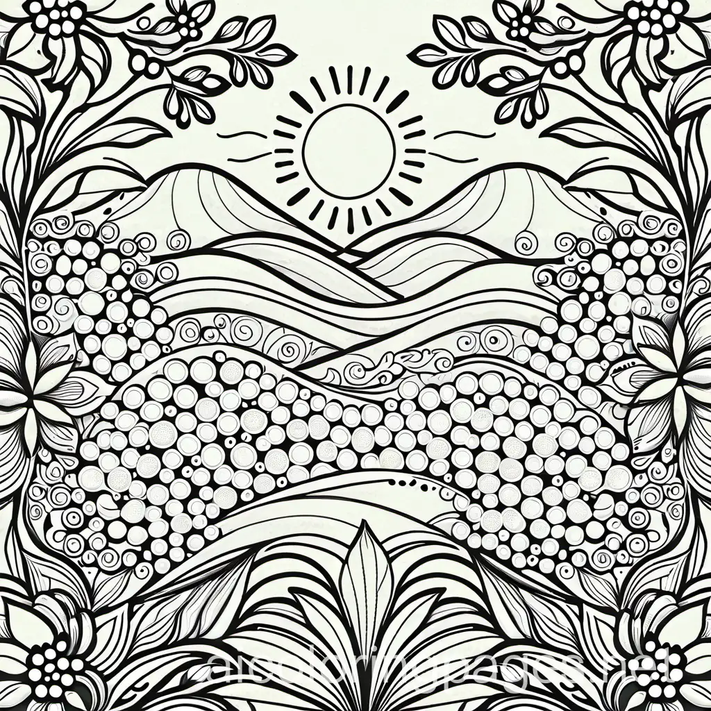 Childrens-Adult-Coloring-Book-Page-Featuring-Simple-Flower-Designs