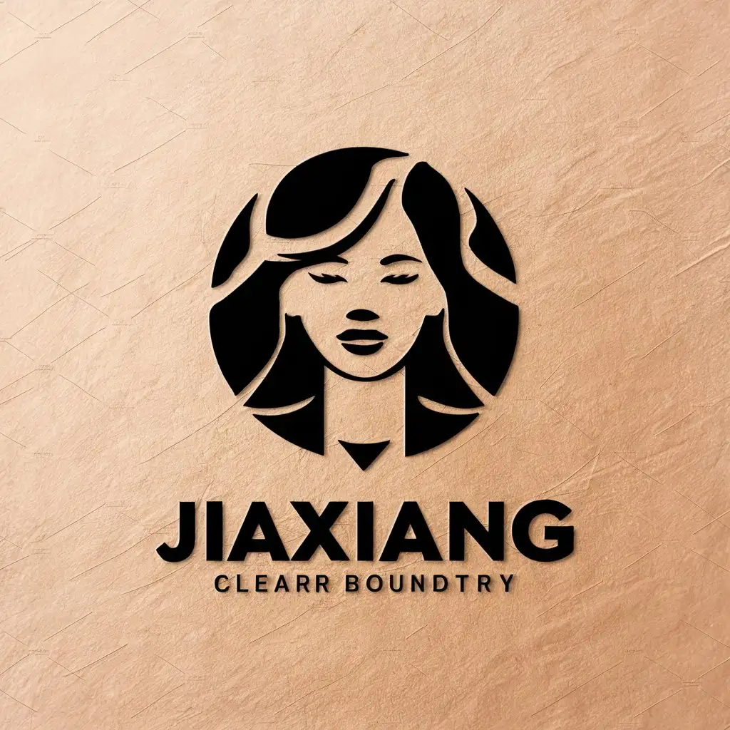 a vector logo design,with the text "Jiaxiang", main symbol:beautiful woman camera,Moderate,be used in Internet industry,clear background