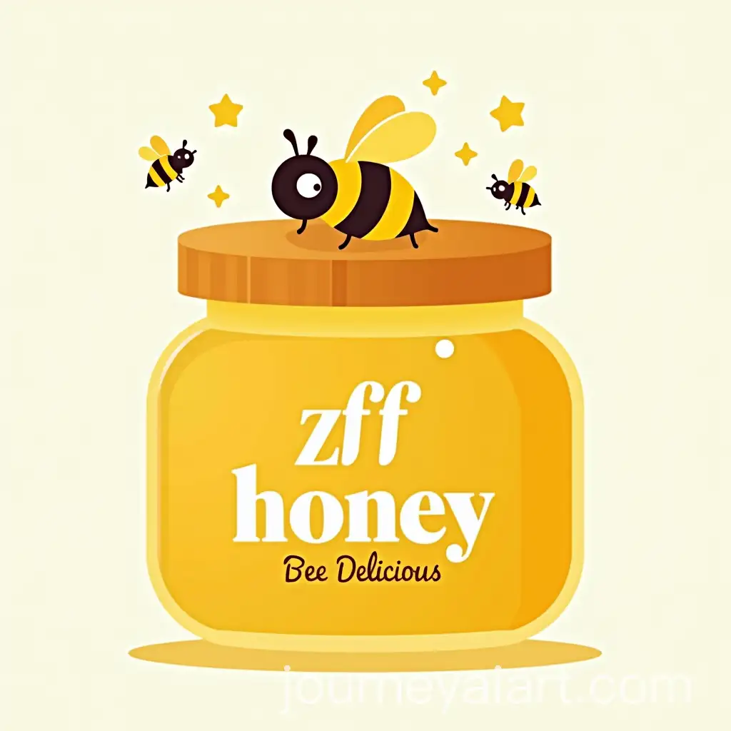 ZFF-Honey-Logo-Featuring-Bees-and-a-Delicious-Honey-Bottle