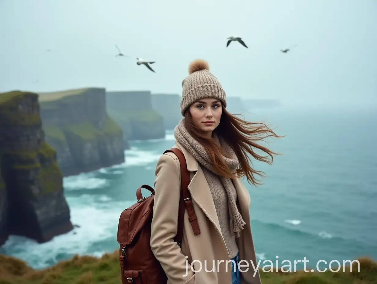 Young-Woman-in-Beige-Coat-on-Cliffs-of-Moher-with-Ocean-Breeze