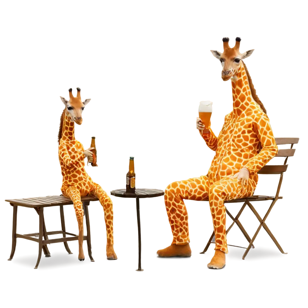 Giraffe-Drinking-a-Beer-by-the-Beach-PNG-Image-Refreshing-Tropical-Scene