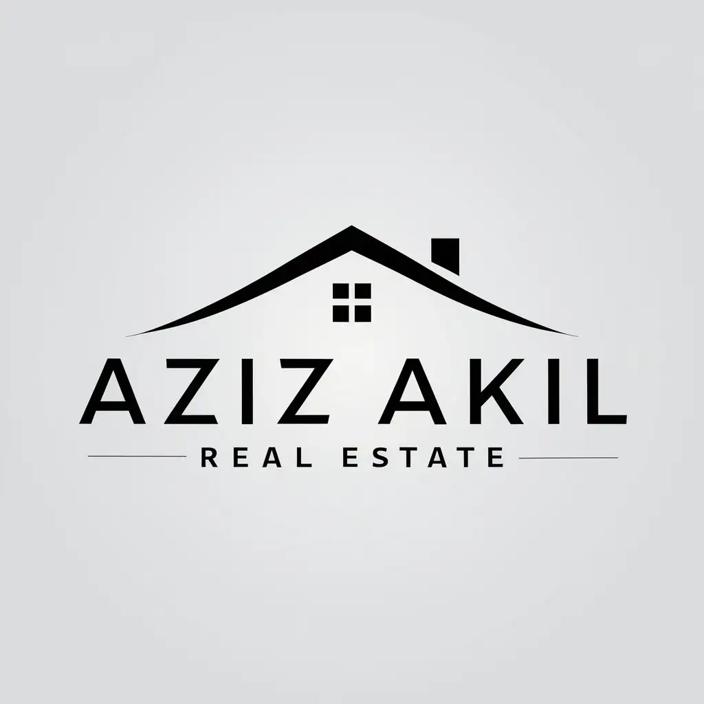 LOGO Design for Aziz Akil Real Estate Symbol with Moderate Style and Clear Background