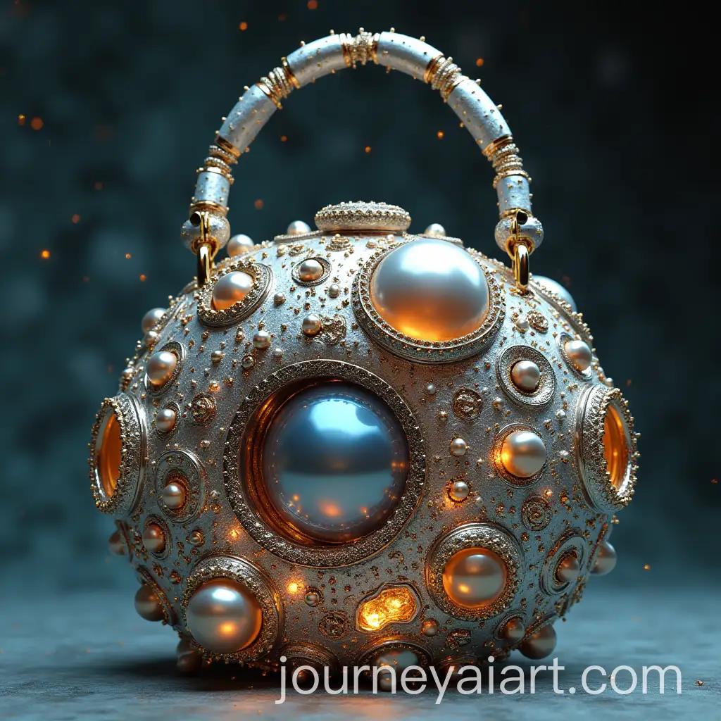 Futuristic-Womens-Bag-Inspired-by-Cells-and-Space-Aliens-in-Metallic-Mother-of-Pearl-Finish