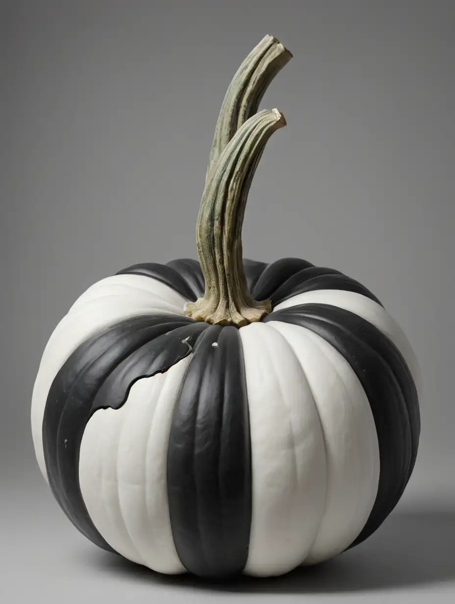 Black and White Pumpkin Illustration