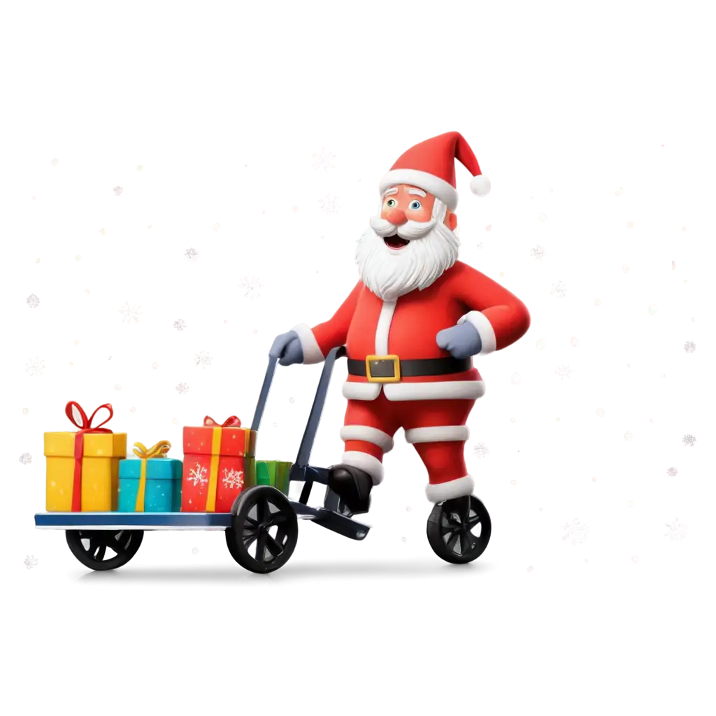 Christmas-Sale-PNG-Image-Santa-with-Cart-Snow-and-Gifts-for-a-OneWeek-Holiday-Sale