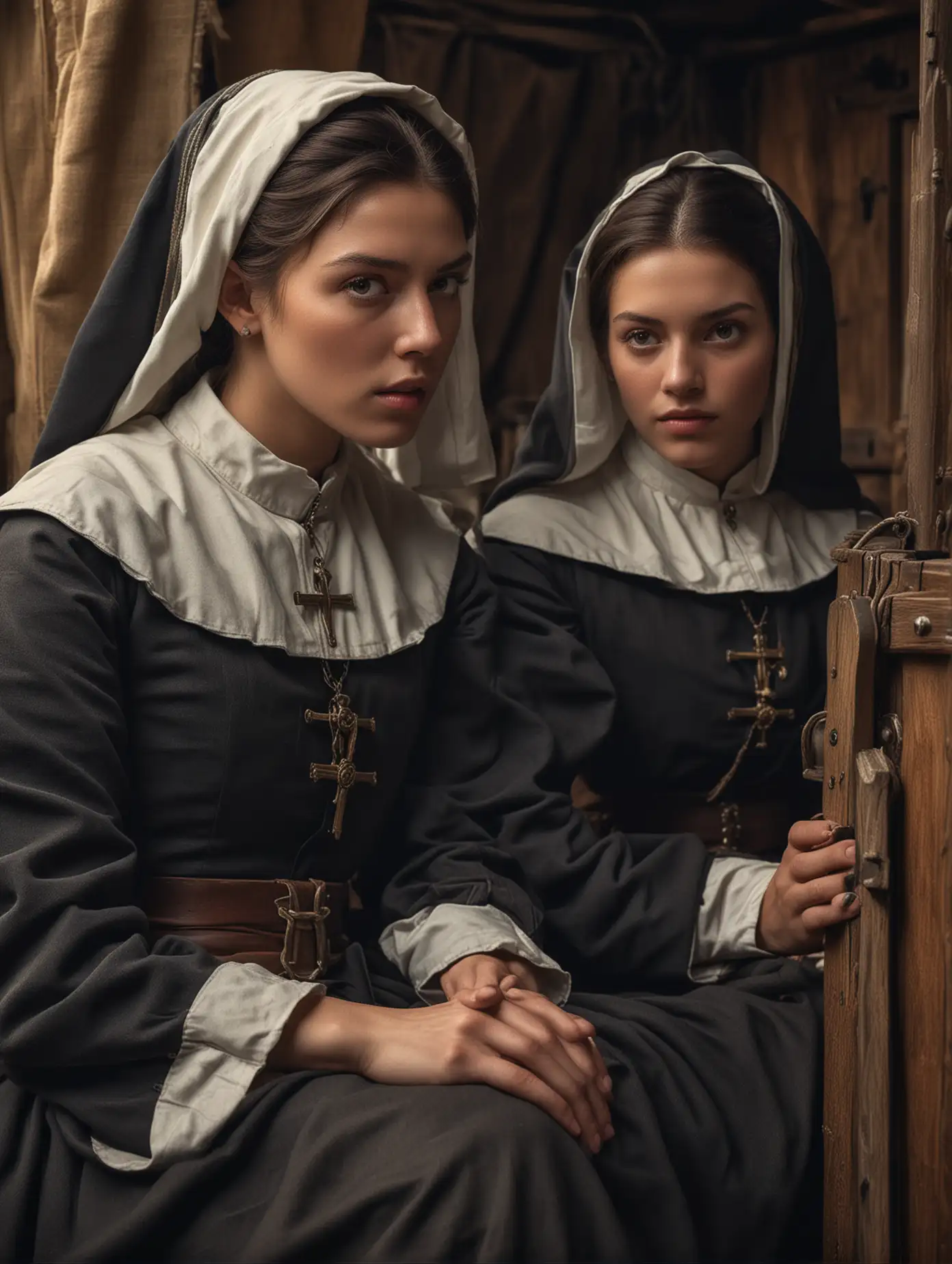 Historical-Scene-with-Beautiful-Nuns-and-Spanish-Soldiers-in-Wagon