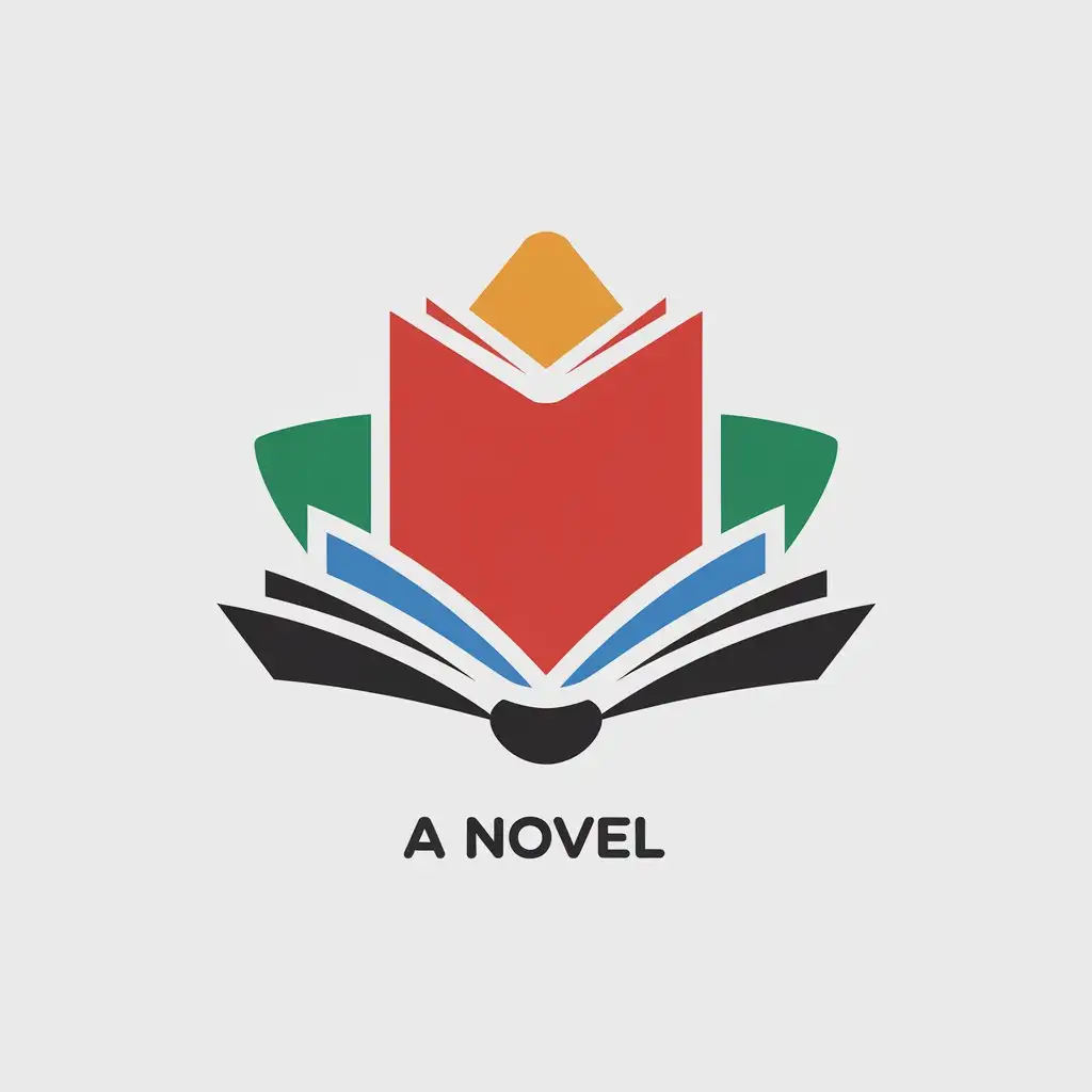 a vector logo design,with the text " a novel", main symbol:red book,Moderate,be used in Education industry,clear background