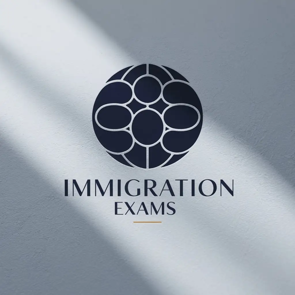 LOGO Design for Immigration Exams Sleek Minimalist Aesthetics with Geometric Shapes in Navy White and Gold