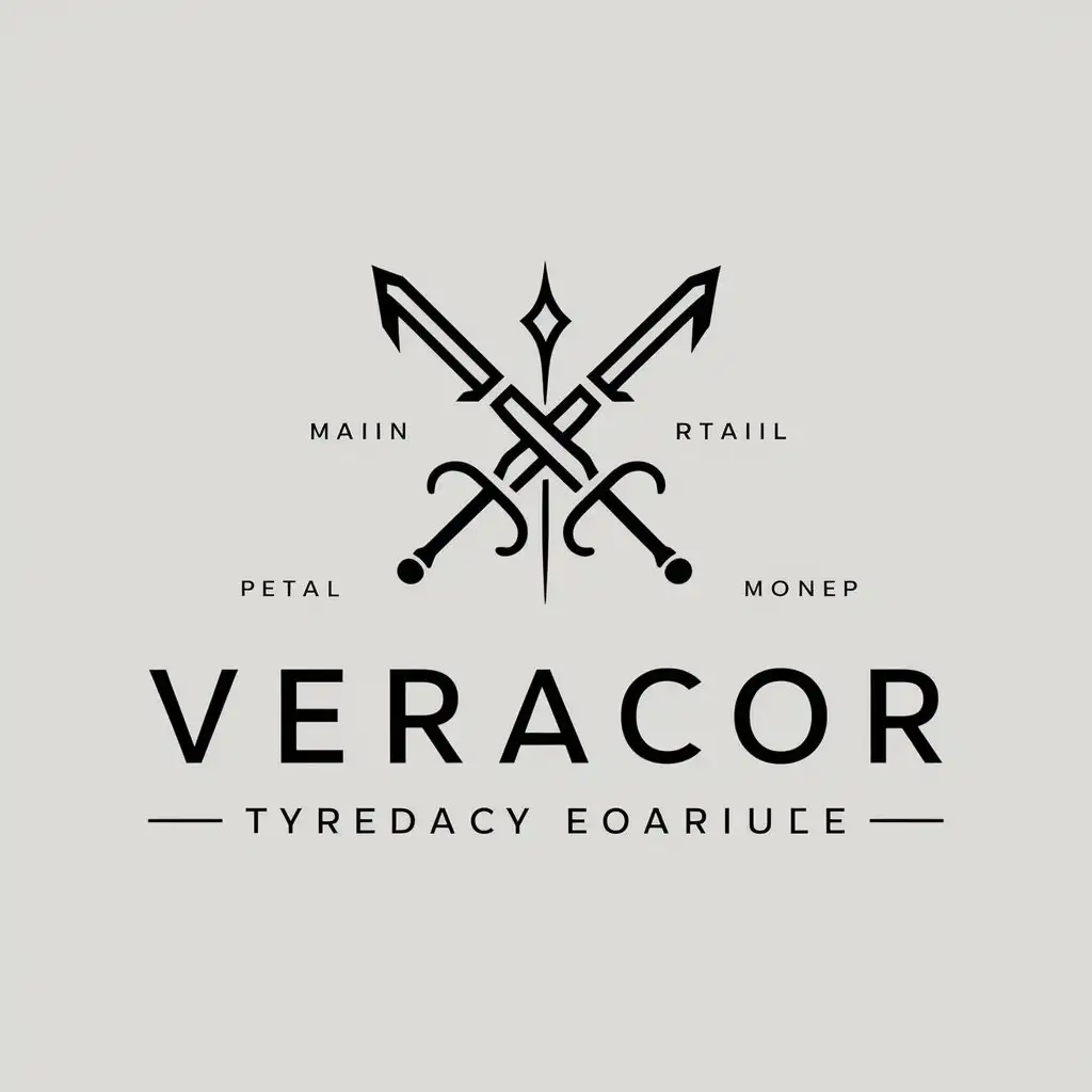 LOGO Design For Veracor Greek Weapon Inspired Vector Logo for Retail