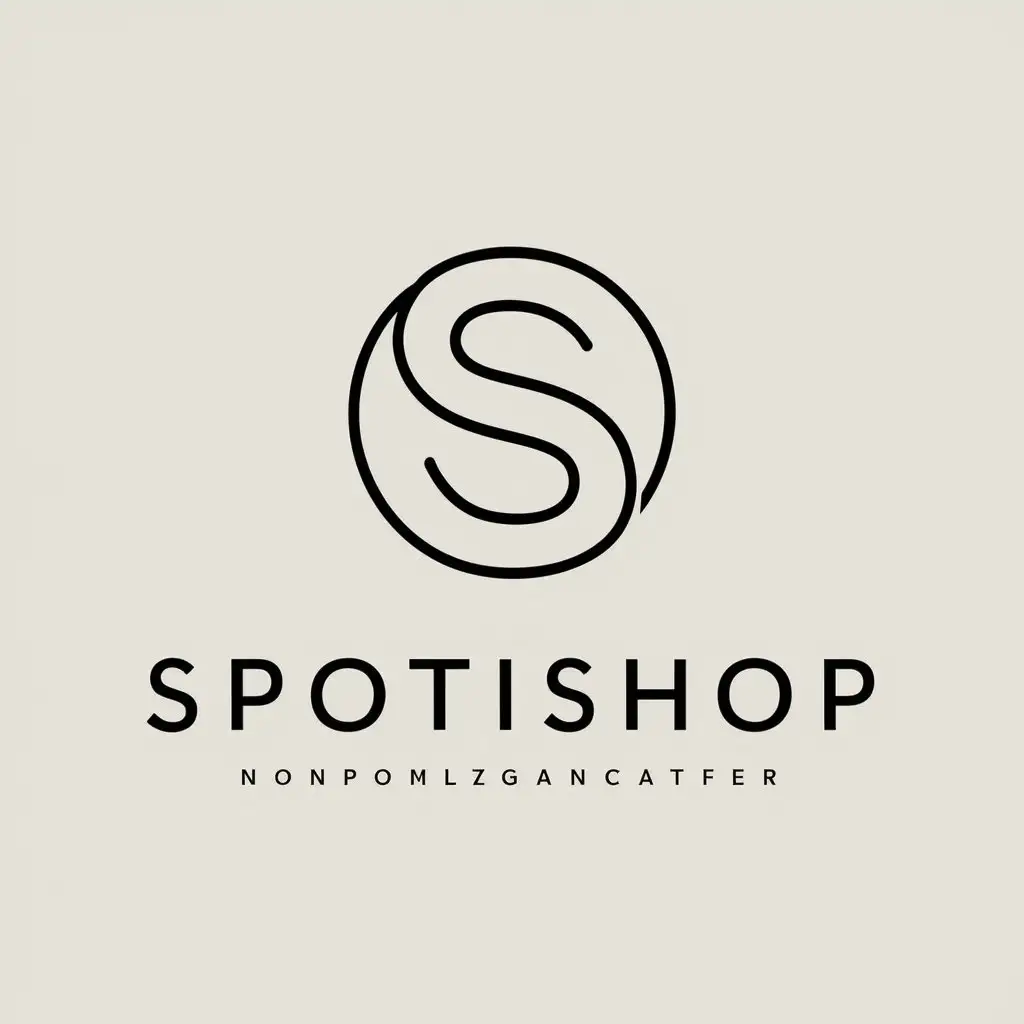 a vector logo design,with the text "SpotiShop", main symbol:SpotiShop,Minimalistic,be used in Others industry,clear background