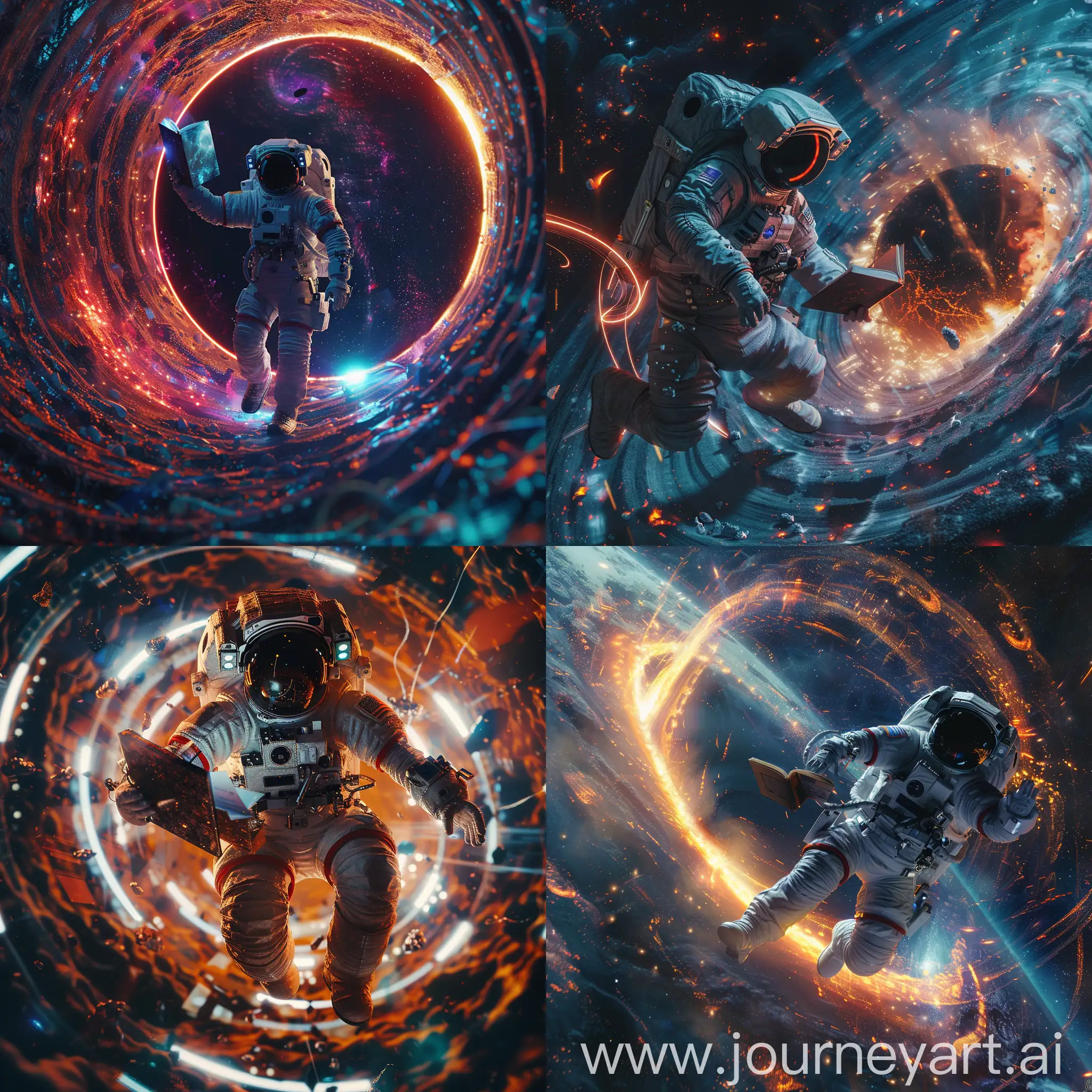 Futuristic-Astronaut-Approaching-a-Black-Hole-in-Space