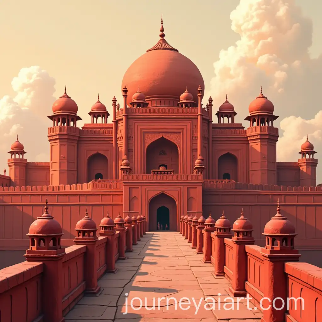 Red-Fort-in-Pastel-Art-Style