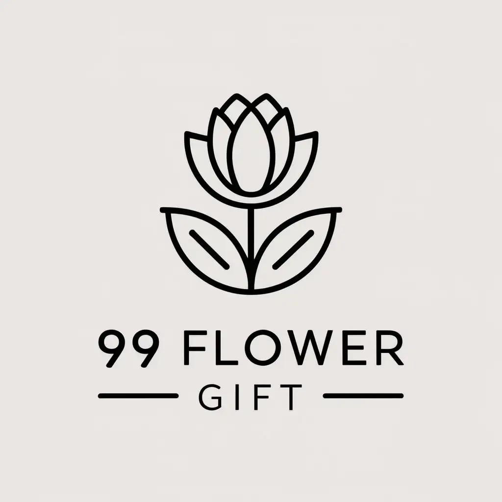 a vector logo design,with the text "99Flower gift", main symbol:flower,Minimalistic,be used in Others industry,clear background