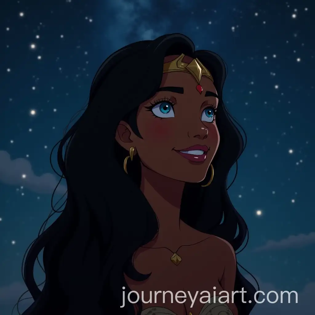 Gorgeous-Amazon-Princess-Gazing-at-the-Night-Sky