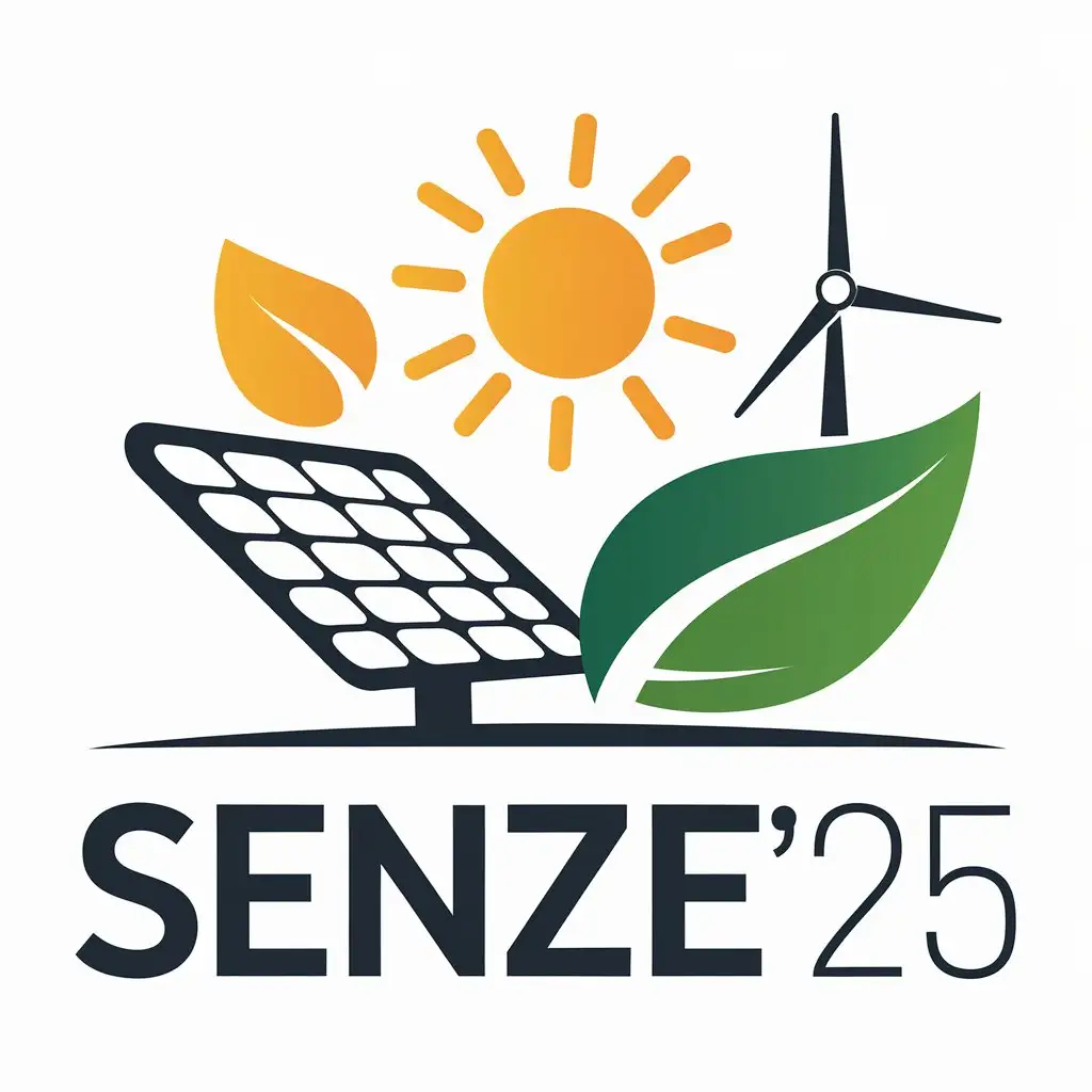 LOGO Design for SENZE25 Sustainable Energy Meets Event Industry with Solar Panels Sun and Wind Turbine