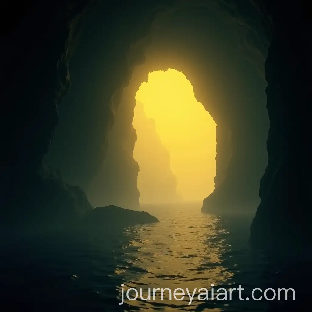 Moody-Foggy-Cave-by-the-Sea-with-Soft-Lighting-and-Parametric-Architecture