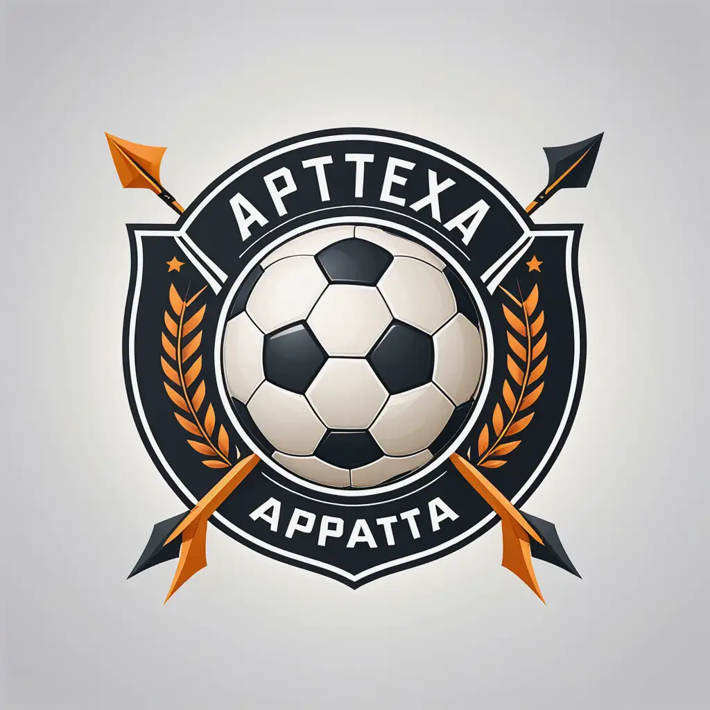 Logo-Design-for-Soccer-Club-Featuring-Bow-Arrows-and-Ball-with-APTEXA-Text