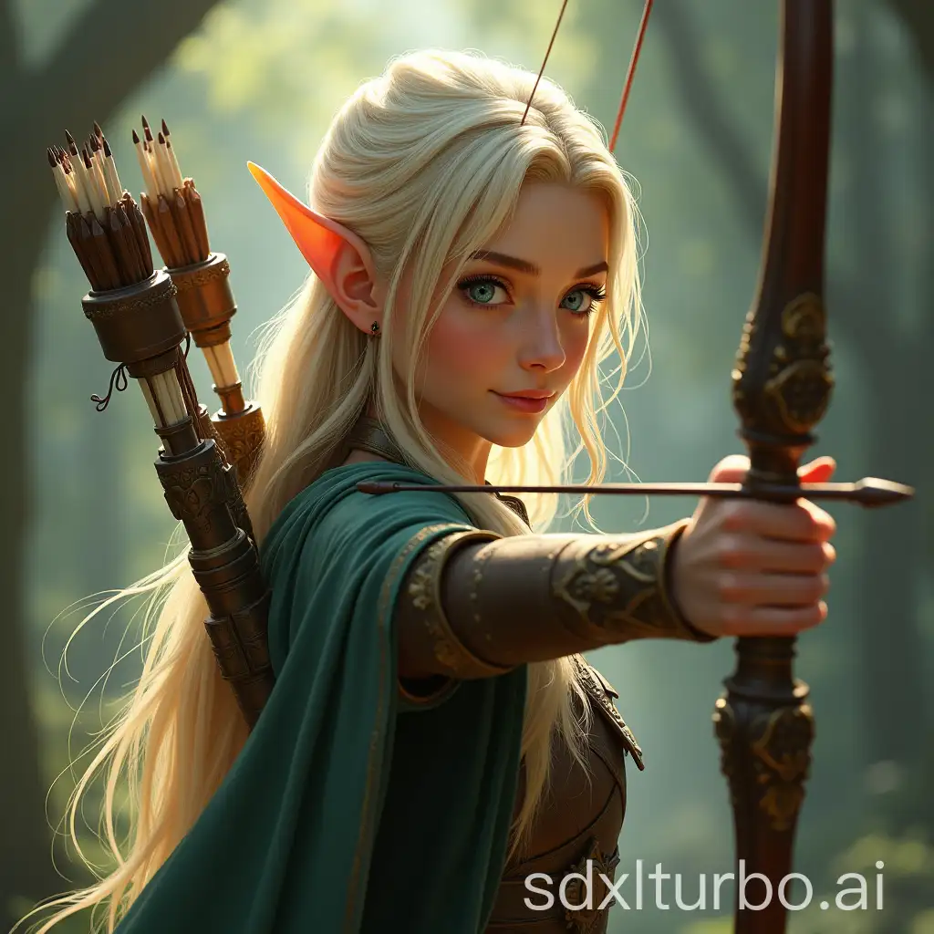 Beautiful-High-Elf-Archer-in-Enchanted-Forest