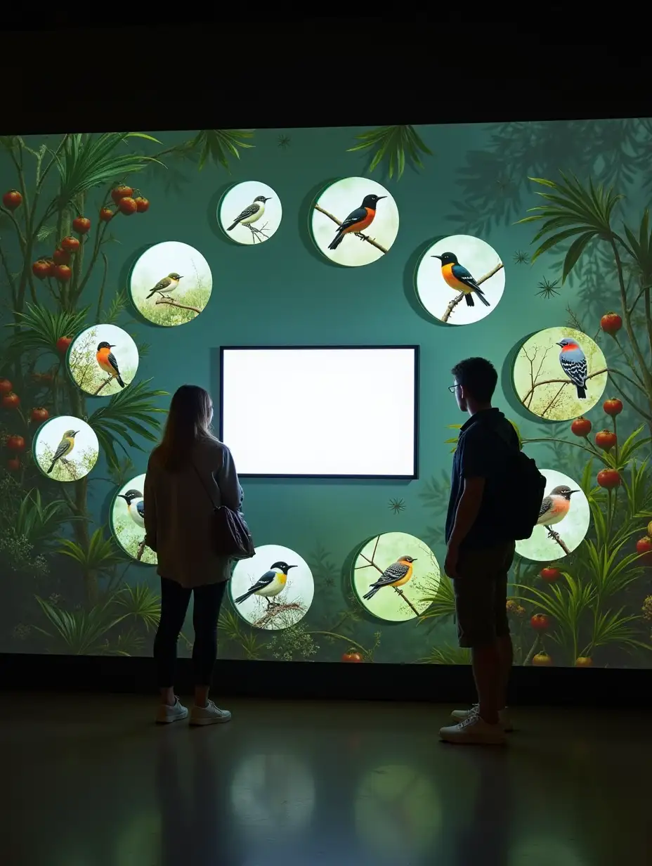 Botanical-Garden-Bird-Exhibition-with-Interactive-Wall-and-Multiple-Screens