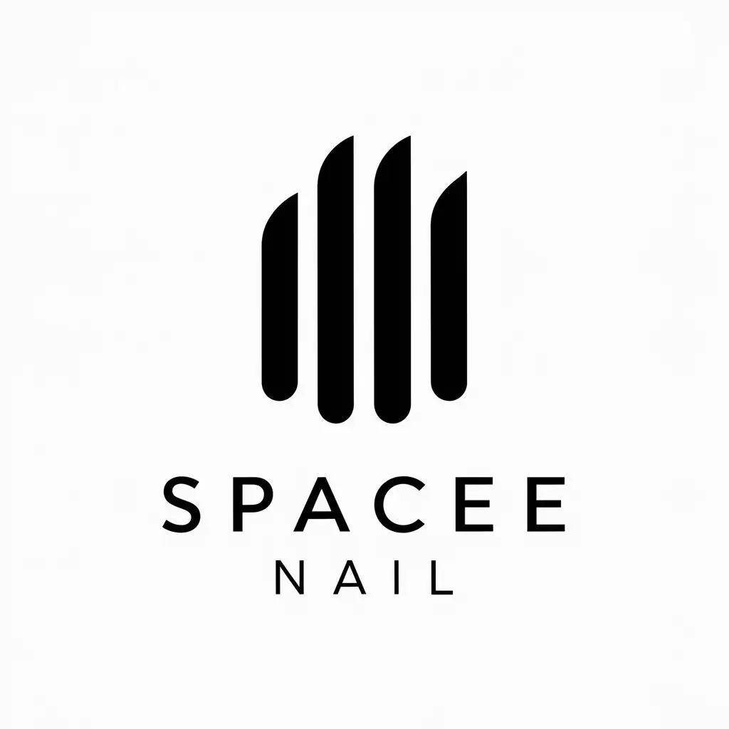 a vector logo design,with the text "Space nail", main symbol:Nails,Minimalistic,be used in Manicure industry,clear background