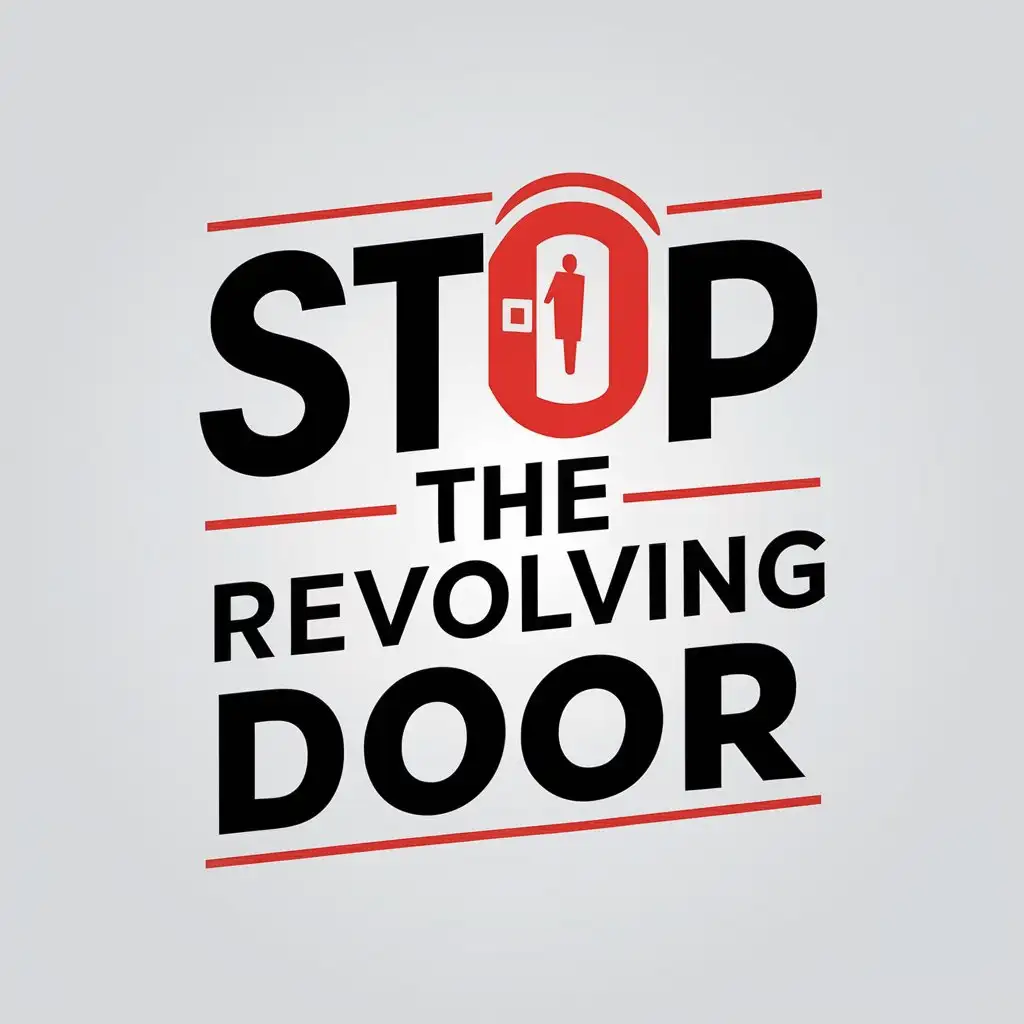 LOGO Design For Stop The Revolving Door Bold Colorful Logo for Online and Print