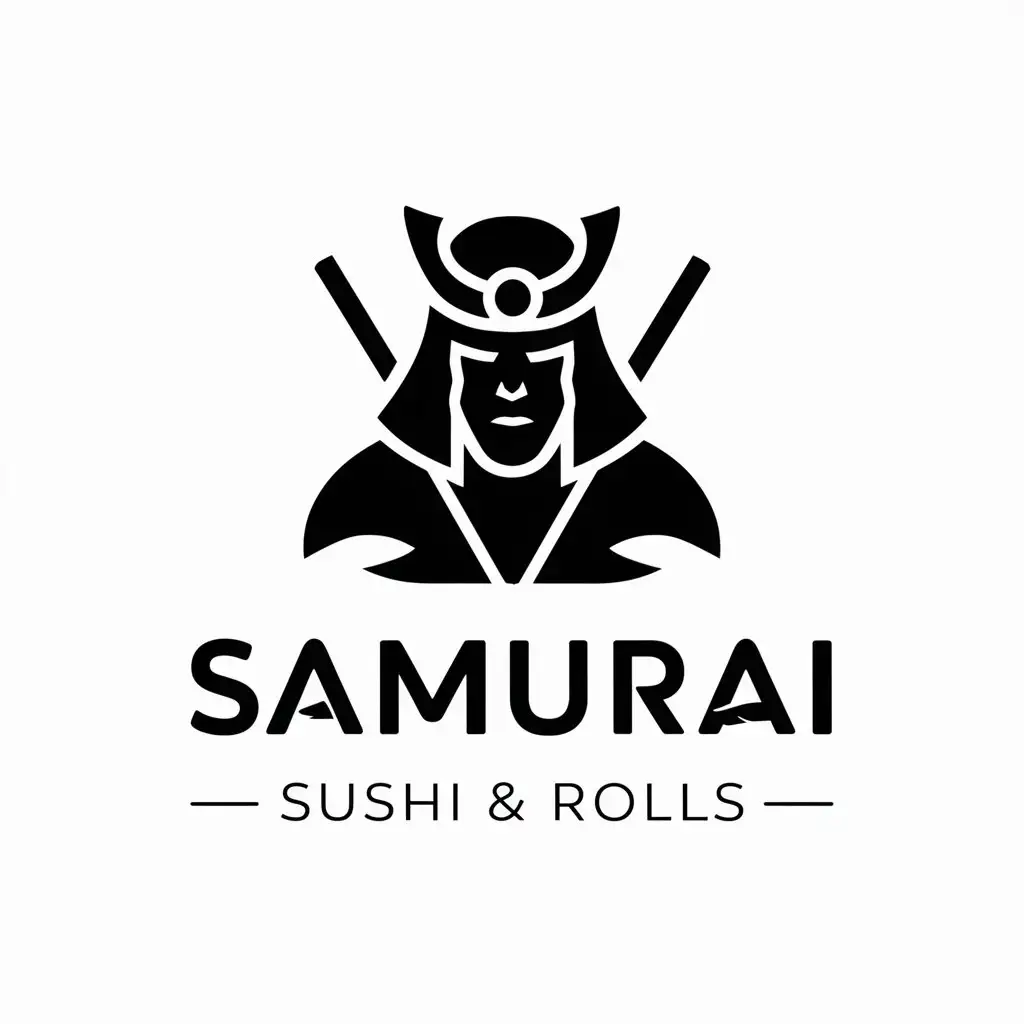 LOGO-Design-For-Samurai-Sushi-Rolls-Minimalistic-Samurai-Symbol-for-Restaurant-Industry