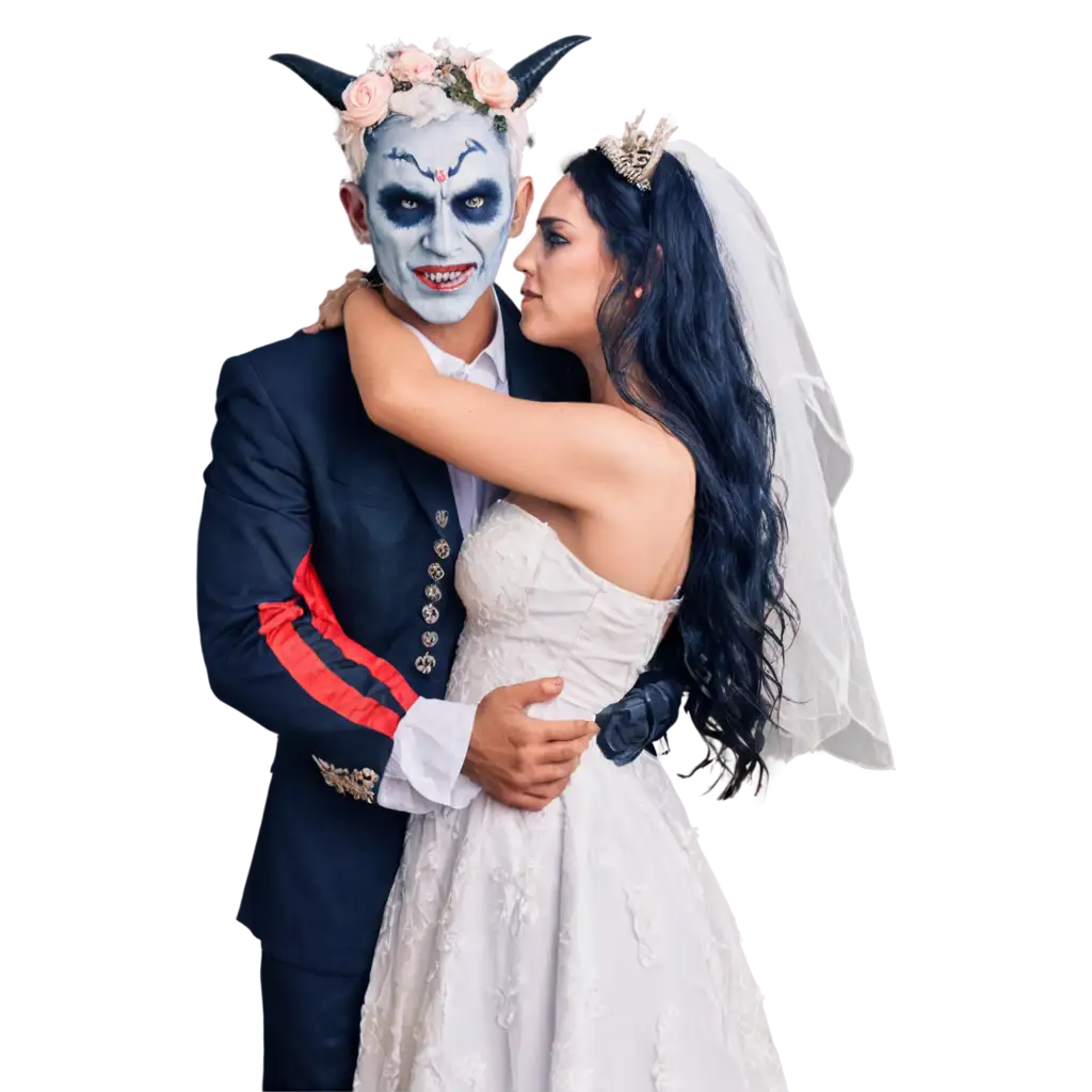 Demonfaced-Man-Embracing-Bride-Evocative-PNG-Image-for-Artistic-Expression