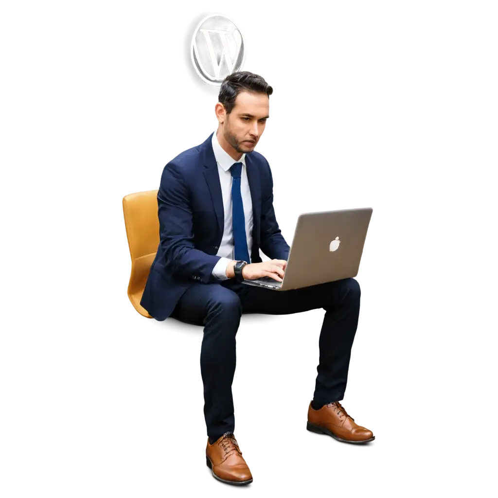 Professional-PNG-Image-of-a-Man-Working-on-WordPress-with-a-Laptop