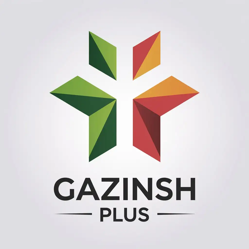 a vector logo design,with the text "gazinsh plus", main symbol:three colors green white red,Moderate,be used in Education industry,clear background