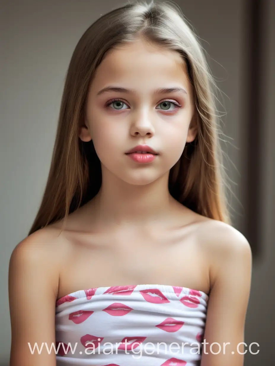 CloseUp-Portrait-of-a-Beautiful-12YearOld-Girl-with-Juicy-Lips-and-Romantic-Attire