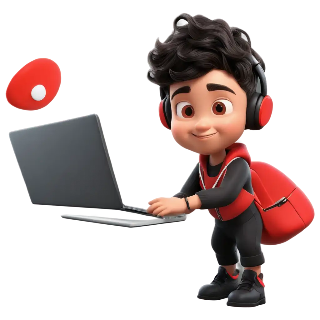 3D-Animation-Baby-Web-Designer-PNG-Image-in-Black-and-Red-Colors