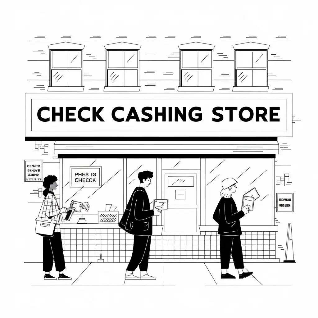 People Cashing Checks at a Brooklyn Store